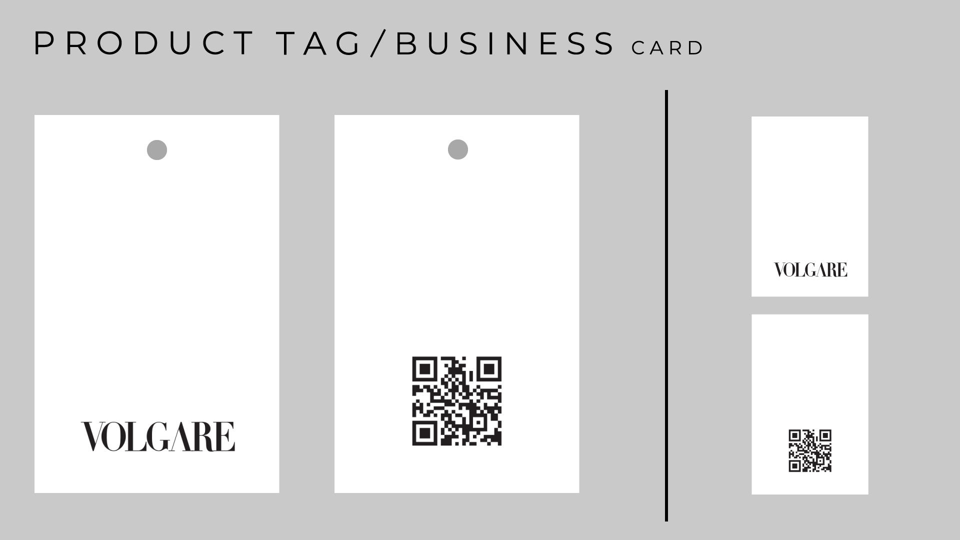 Volgare Product Tag Business Card